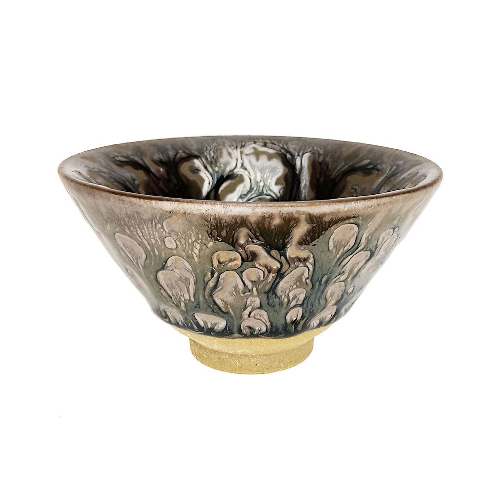 Tenmoku Tea Cup ‘Nine Dragons’ in Gift Box, Black/Brown 90ml (3oz)