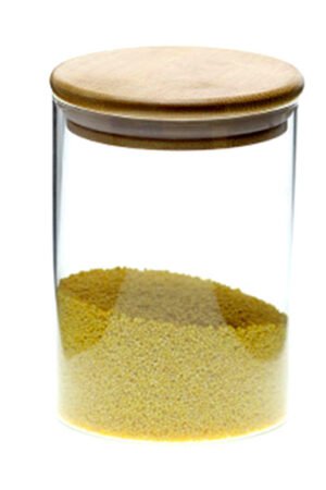 Airtight glass tea canister with bamboo lid - Tea storage canister (720ml / 24.3oz)