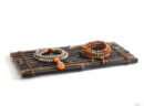 Handmade Bamboo Mat, Display Stand - Teapot Cup Coaster, Purple Bamboo