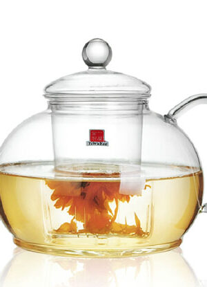 Extra Large Glass Teapot with Infuser - Large China Teapot (1200 ml / 40.6 oz)