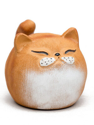 Cat Tea Pet - Cute Cat Clay Figurine