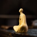 Faceless Buddha Tea Pet, Yellow Duan Ni Yixing Clay Figurine