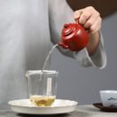 Small Yixing Teapot 'Gong Deng Hu ' - Da Hong Pao Zhu Ni Clay Teapot 110 ml