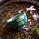 Hand-Drawn Porcelain ‘Lotus Pond’ Tea Tasting Cup, Crackle Glaze 125ml