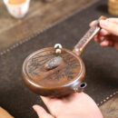 Yixing Long Gu Jin Sha Ni Clay Kyusu Teapot "Cicada & Bamboo" 180ml