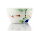 Small Porcelain Tea Cup, Fish & Lotus Pond Artwork 60ml