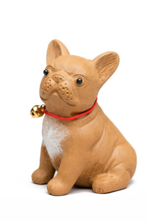 French Bulldog Tea Pet with Bell, Duan Ni Yixing Clay