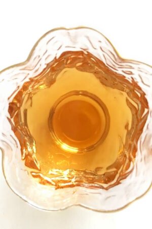 Crumpled Glass Cup - Flower Shape Glass Tea Tasting Cup 80ml/2.7oz