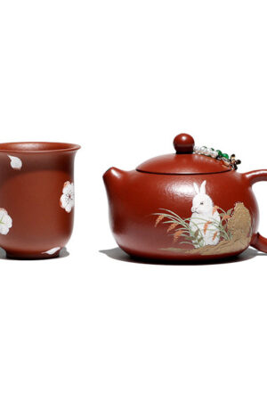 Rabbit Yixing Tea Set: Zhu Ni Clay Teapot + Cup 150ml