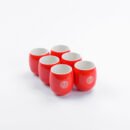 Red Tea Cups Set of 6 - ‘Double Happiness’ Chinese Wedding Symbol