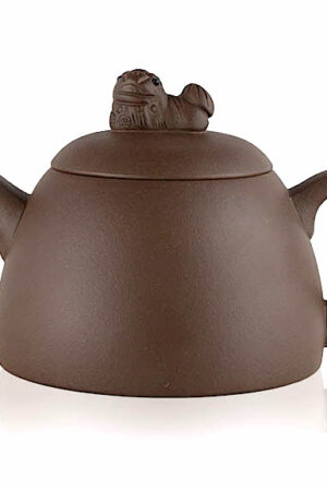 Purple Clay Yixing Teapot 'Lazy Tiger' with Tiger on Lid (270 ml / 9.1 oz)